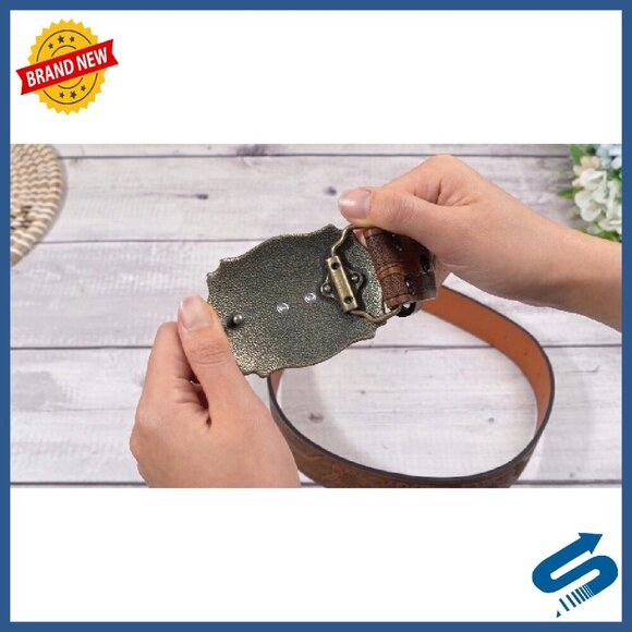 Western Cowboy Hat & Leather Belt Set - Suede & Leather - Unisex - Picture 8 of 8